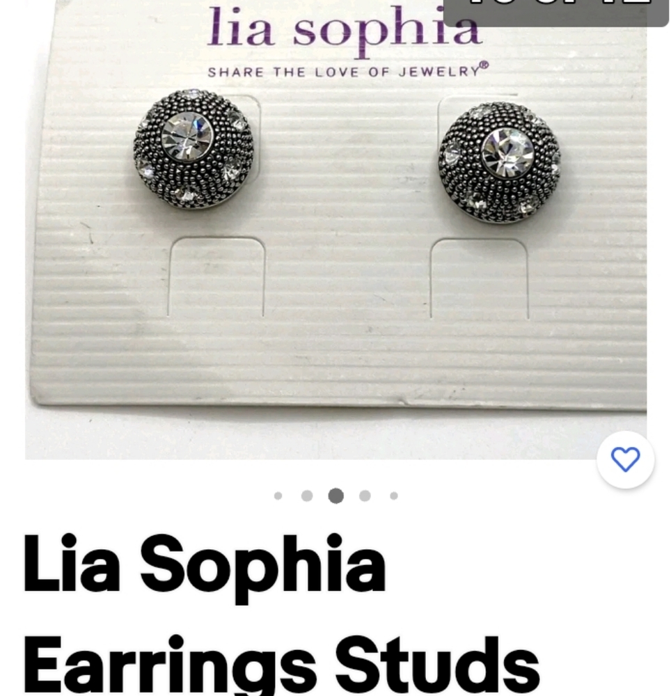 Lia Sofia Rhinestone Silver Earrings - image 4